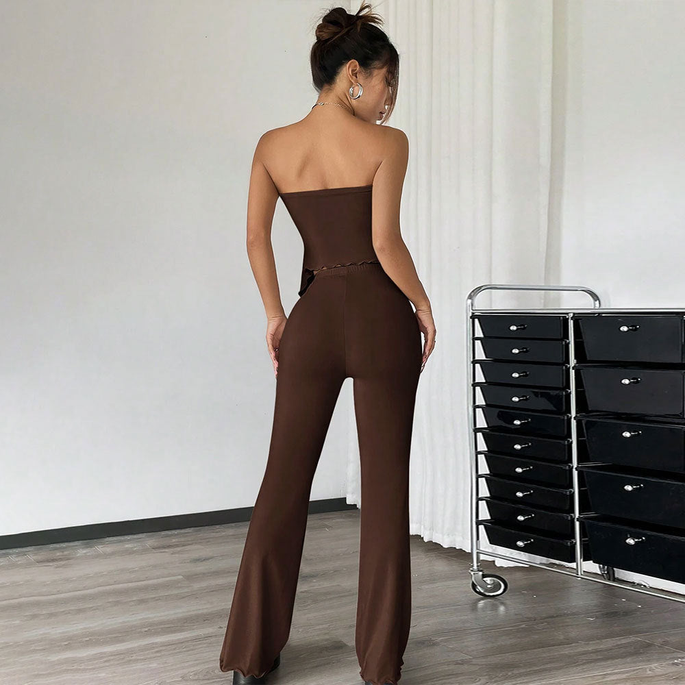 Women's Tube Top & Trousers Two-Piece Set