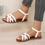 Women's Woven Elastic-Band Flat Sandals