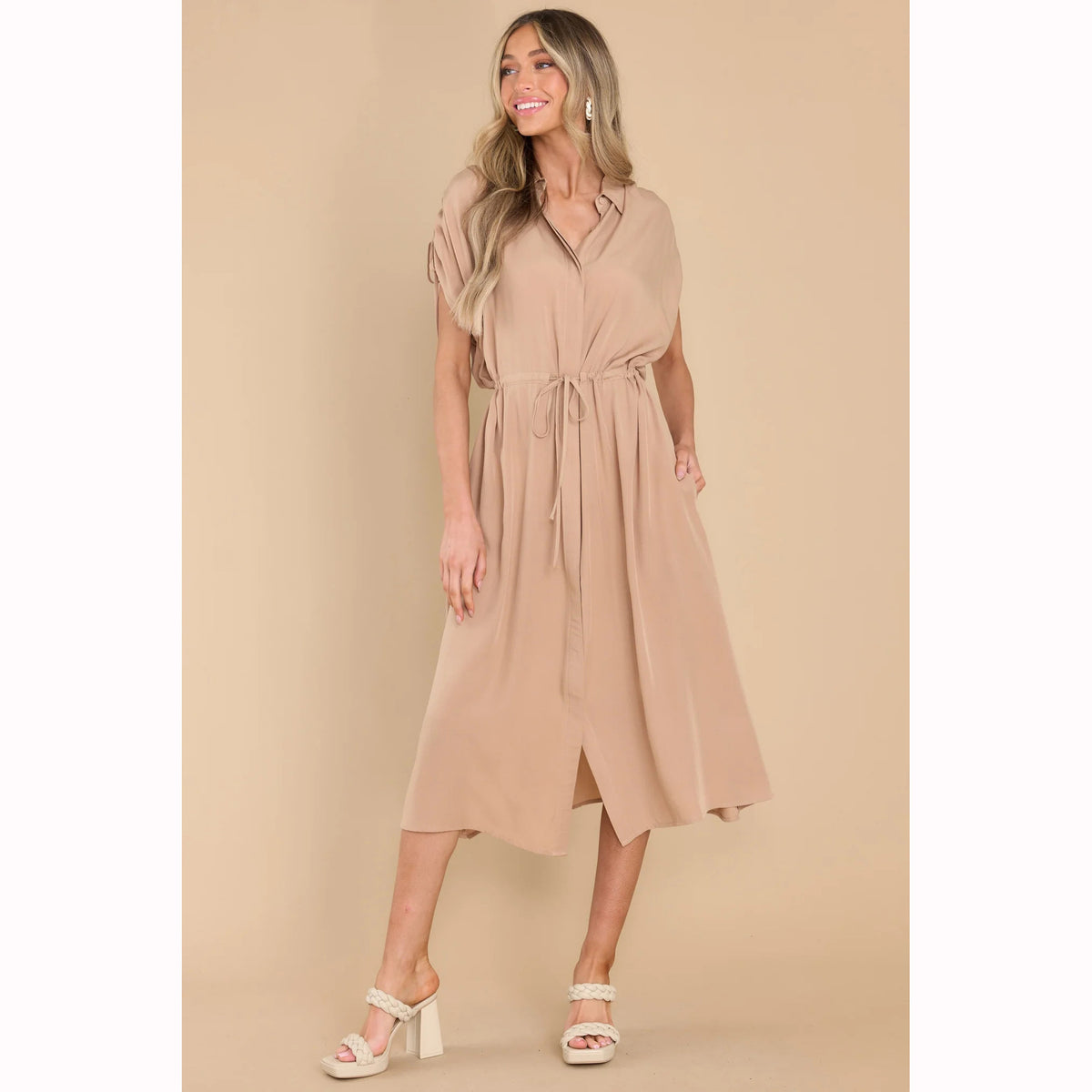 Women's Trendy Fitted Waist Turn down Collar Top
