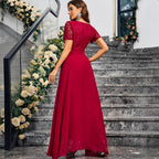 Women's V-Neck Slim-Fit Maxi Cocktail Dress