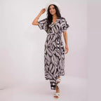Bohemian Printed Collared Swing Dress