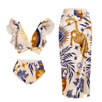 Ruffle Sleeve Bikini plus Wrap Skirt