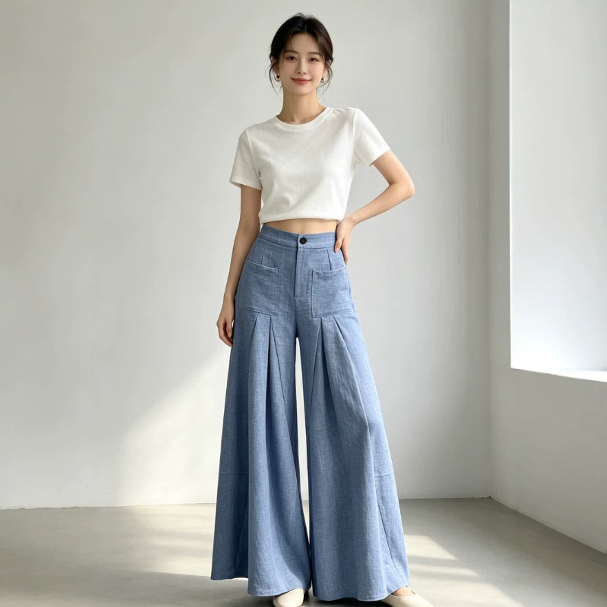 Women's Women Figure Flattering Culotte Slim Wide Leg Design Loose Casual Pants