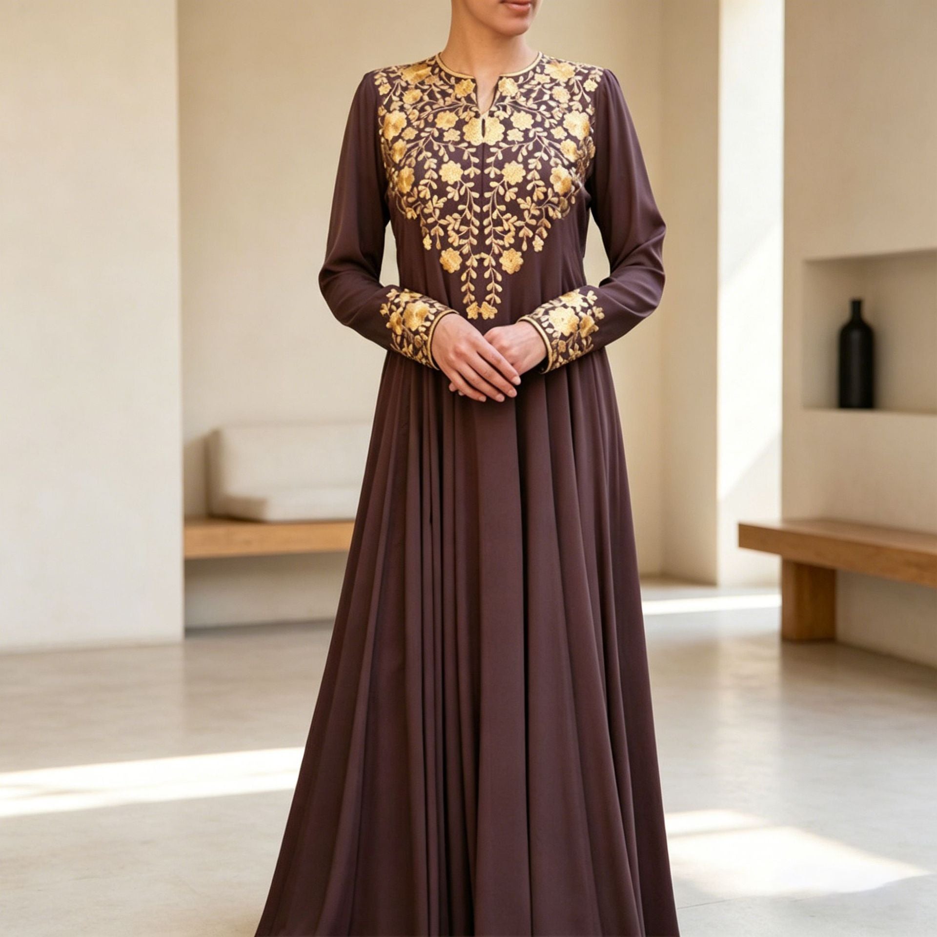 Women's Maxi Long Sleeve Dress