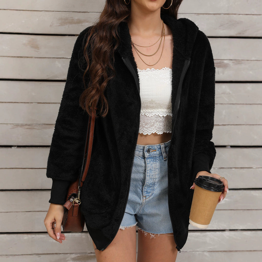 Women's Hooded Plush Winter Coat