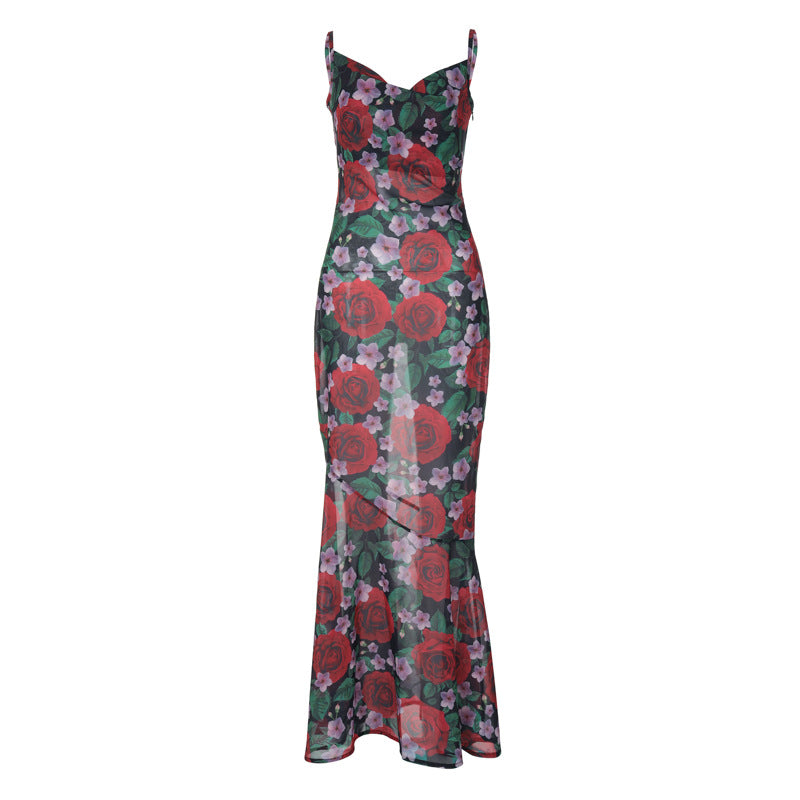 Floral V-Neck Cami Maxi Dress
