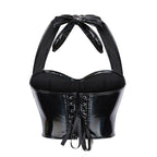 's Double Strap Halter Tube Top Bra With Steel Ring Chest Support