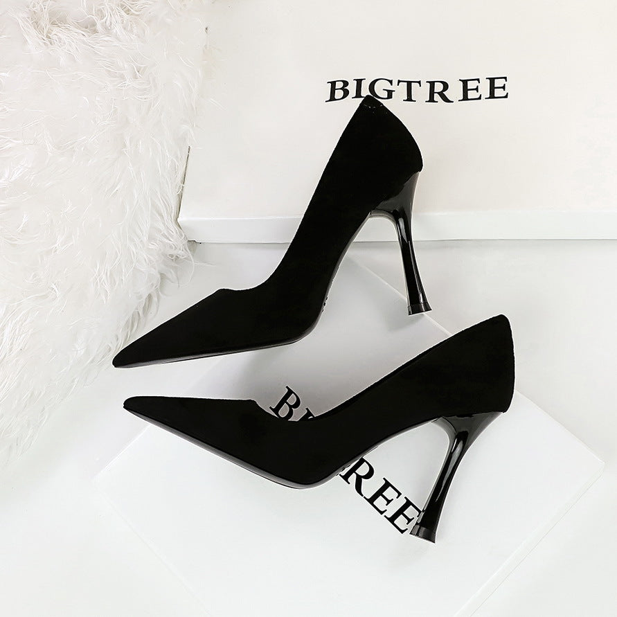 Women's Suede Pointed-Toe Stiletto Heels