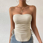 Women’s Solid-Color Drawstring Tube Top