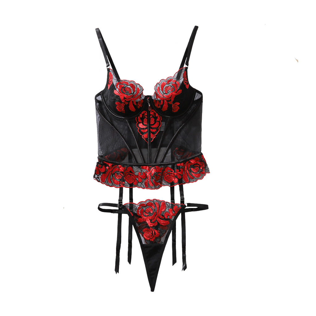 Contrast Color Corset Lingerie