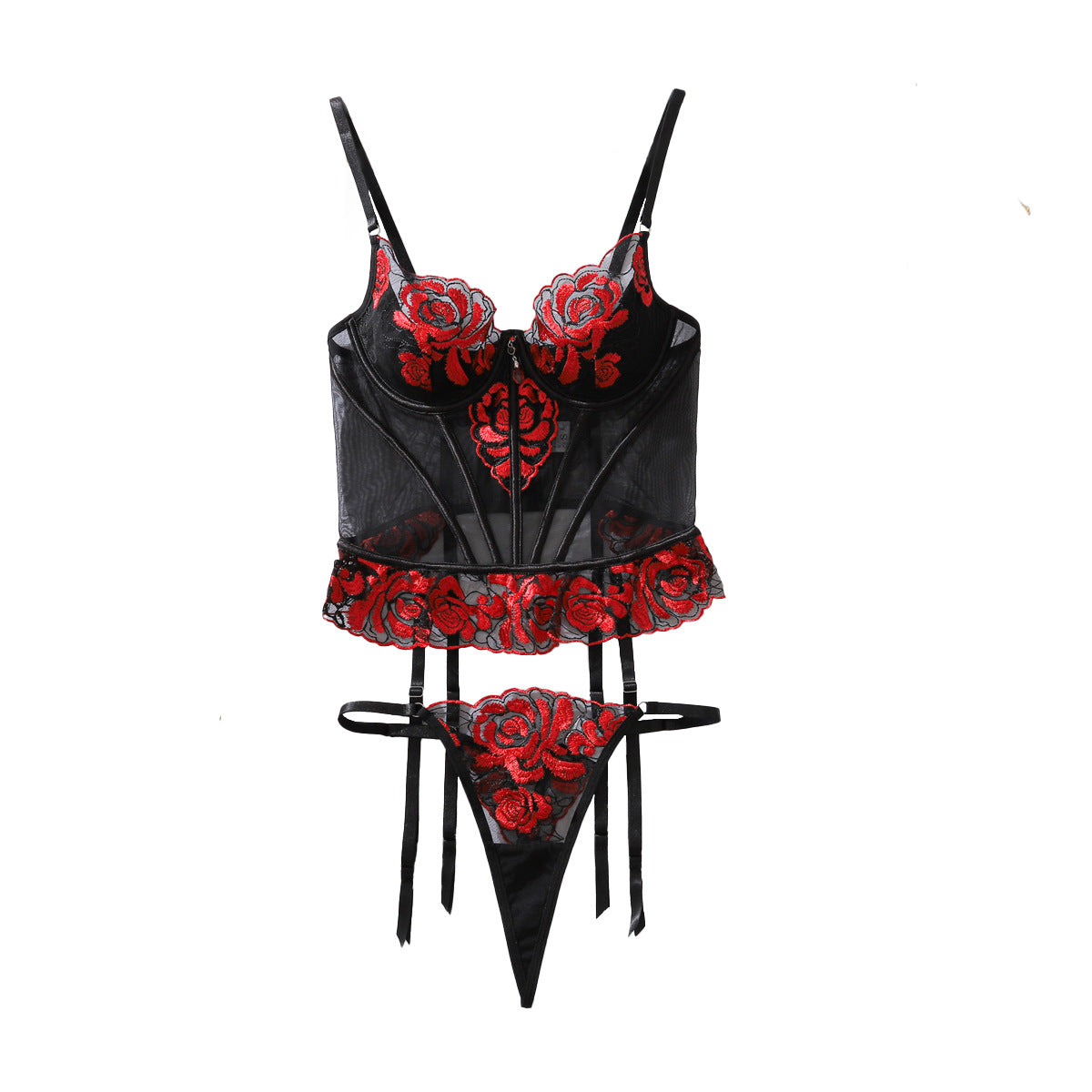Contrast Color Corset Lingerie