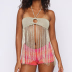 Summer Sexy Neck Hanging Tied Spaghetti Strap Hollow Out CO