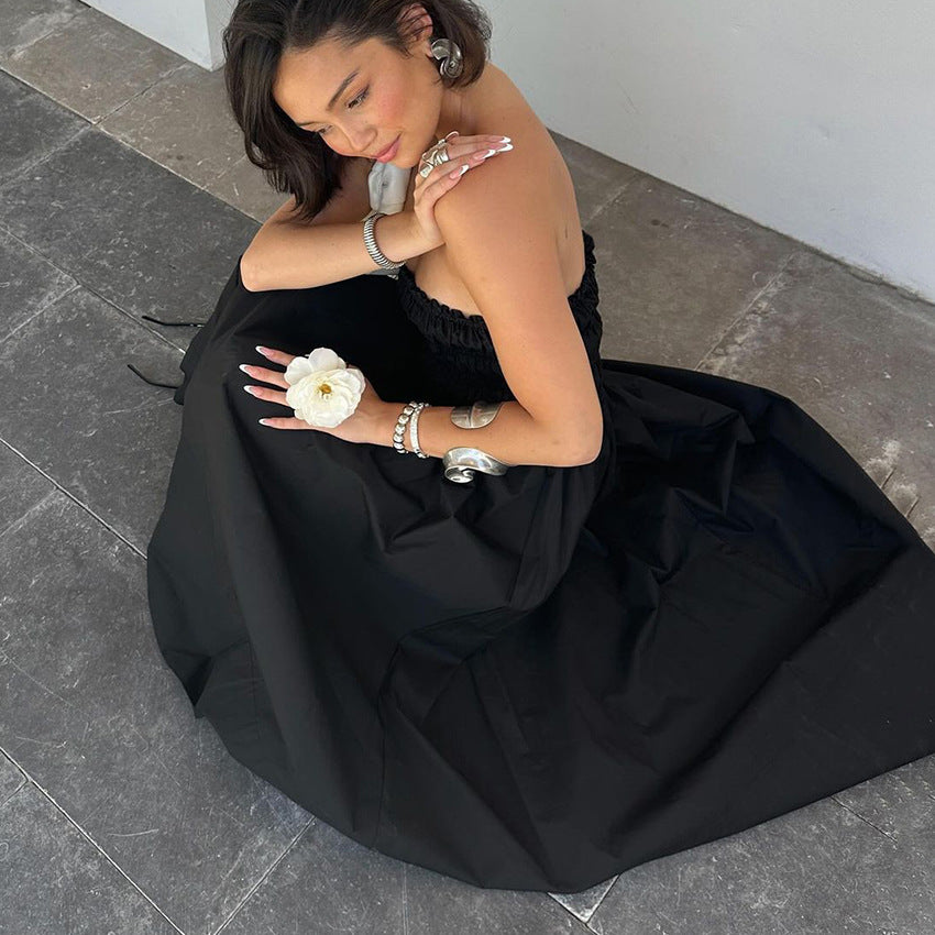 Strapless Black Vacation Dress