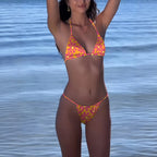 Printed Lace One-piece Swimwear