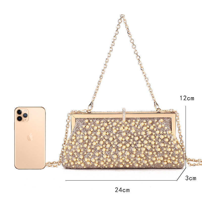 Women's Rhinestone Square Dinner Clutch Bag