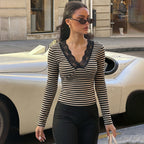 Women's French Lace V-Neck Top