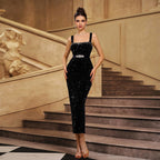 Women's Rhinestone Sequin Split Evening Dress