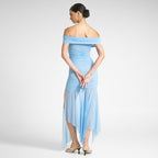 Women's Dress Tube Top Solid Color Pleated Ribbon Waist Tight Slim Fit Dress