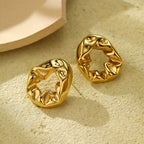Asymmetric Lava Stud Earrings