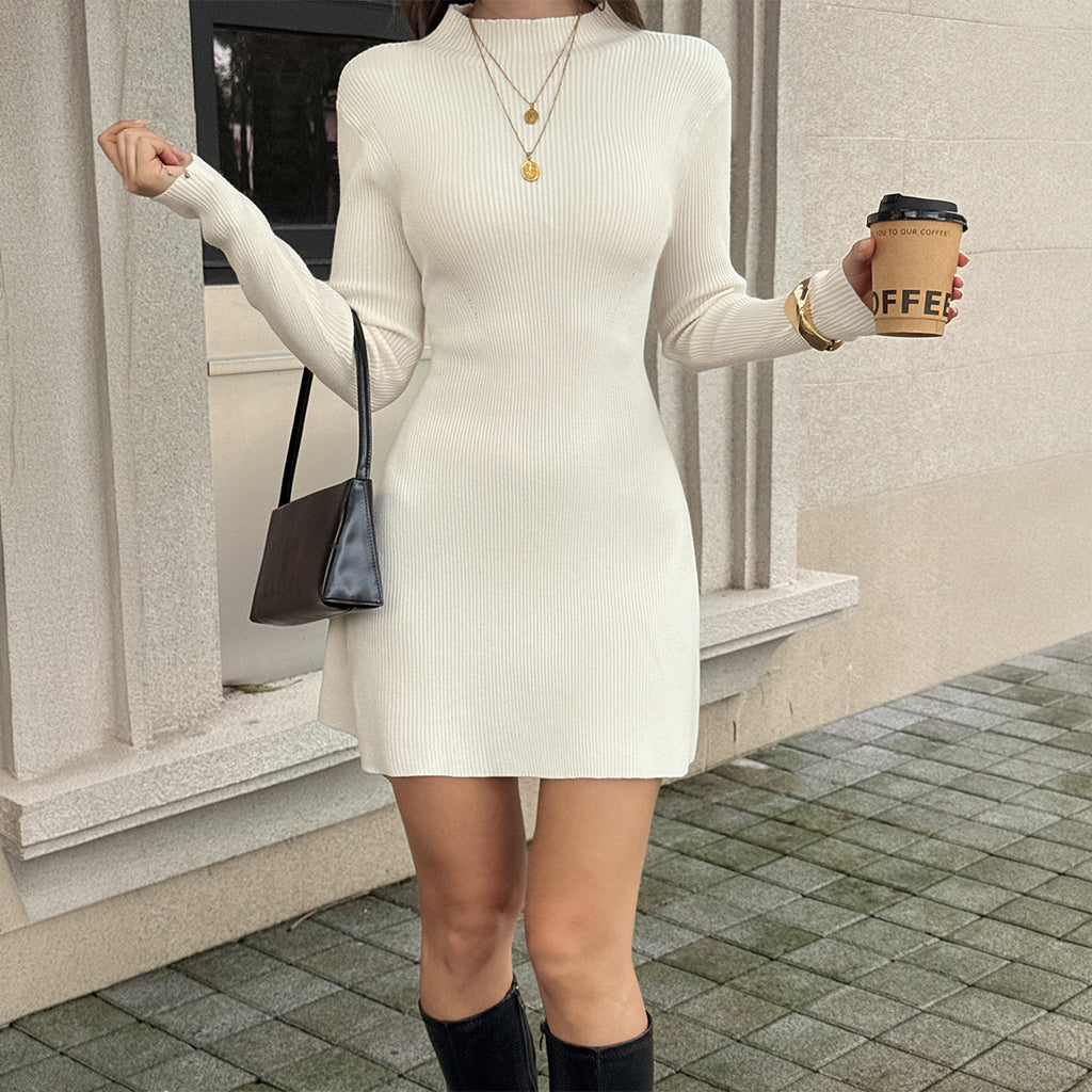Women's Autumn Retro Waist Controlled A Line Umbrella Dress