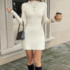 Women's Autumn Retro Waist Controlled A Line Umbrella Dress