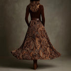 Women's Asymmetric Hem Paisley Sweater