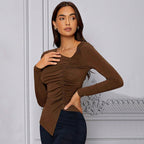 Women's Slim-Fit Long-Sleeve Knit Top