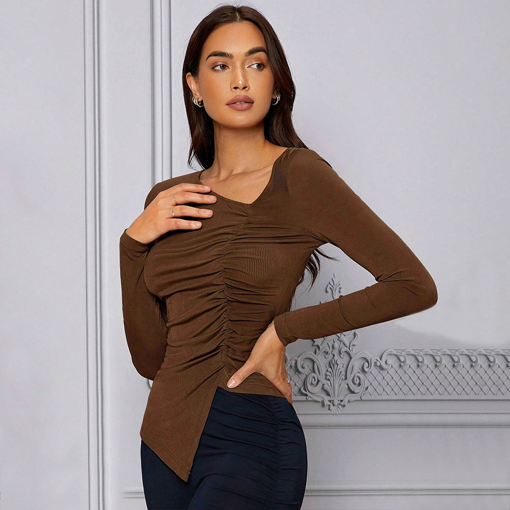 Women's Slim-Fit Long-Sleeve Knit Top