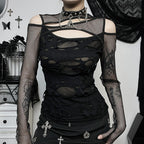 Women's Mesh Cutout Top