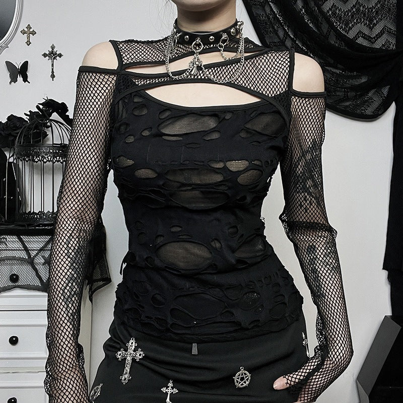 Women's Mesh Cutout Top