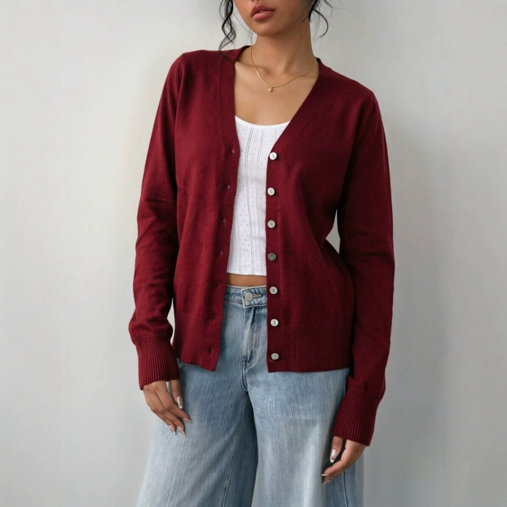 Women's Button-Front Knit Cardigan