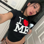 Women’s Letter Graphic Cropped T Shirt