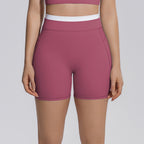Women's High-Waist Color-Block Yoga Shorts