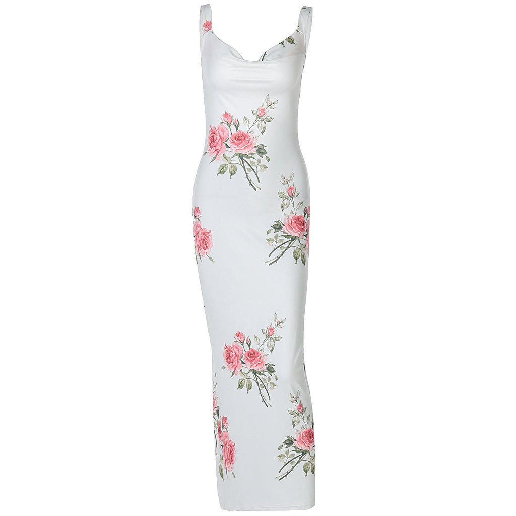 Clothes Vacation Printed Maxi Dress Backless