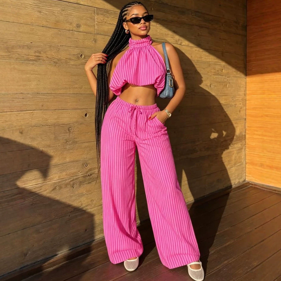 Two-Piece Top and Trousers Set