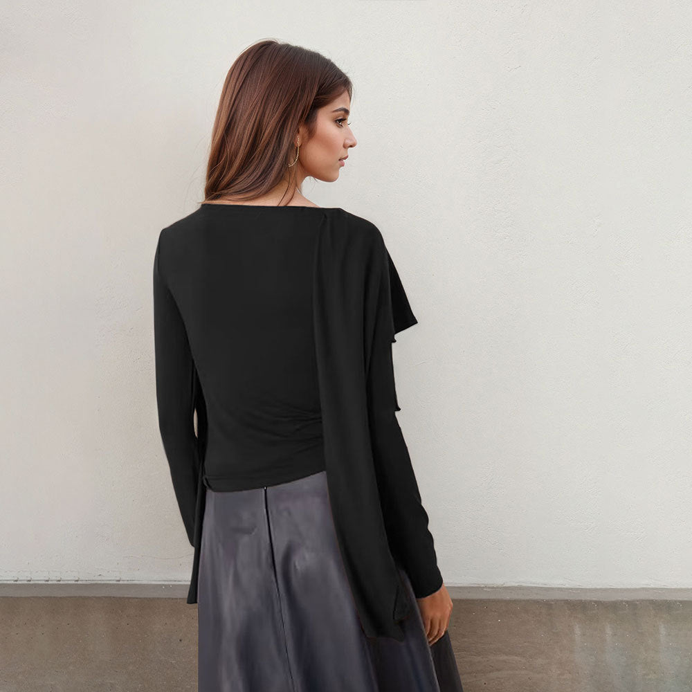 Women's Women Dark High Grade Cape Sleeve Women Autumn Winter Top
