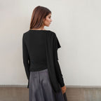 Women's Women Dark High Grade Cape Sleeve Women Autumn Winter Top