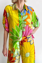 Printed Shirt & Trousers Two-Piece Set