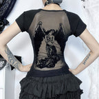 Women's Dark Street Graphic Mesh T-Shirt
