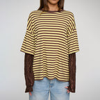 Yellow-brown color blocking