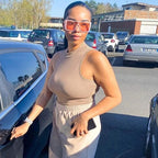 Women's Summer New Skinny Short Sleeveless Cotton T-Shirt Women Yoga Sports Inner Half-High Collar Vest