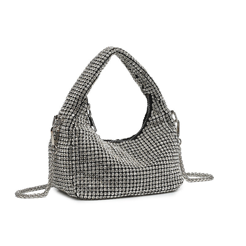 Women's Rhinestone Chain Bucket Bag