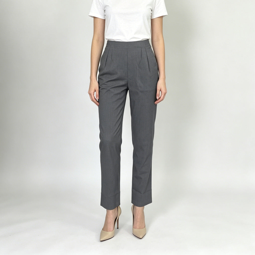 Pants Elegant All Matching Elastic Waistband Stretch Pocket Work Pant Women Office Casual Pants
