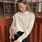 Women's Design Ribbon Decoration Apricot Long Sleeved Shirt Women High Grade Slim Fit Slimming Commuting Top