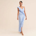Floral Backless High Slit Bodycon Maxi Dress