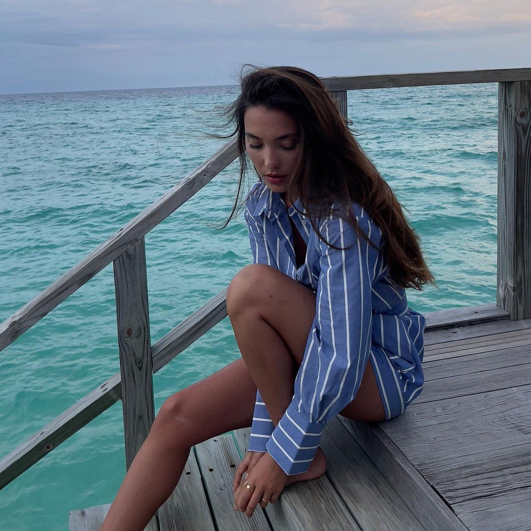 Women's Cotton Shirt And Shorts Two-Piece Set