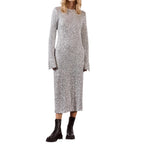 Simple Sequin Street Long Sleeve Dress
