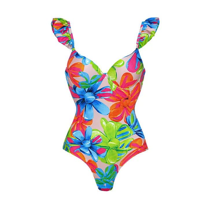 Flying Sleeve One-Piece Swimsuit