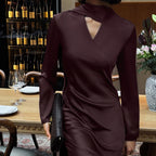 V-Neck Scarf-Detail Maxi Dress