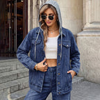 Dark Blue Hooded Detachable